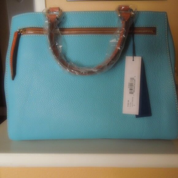 Dooney & Bourke Sky Blue Pebble Grain Zip Satchel - Picture 6 of 6